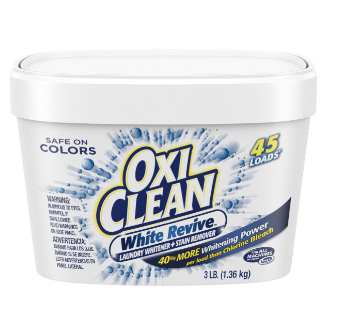 OxiClean White Revive Laundry Whitener + Stain Remover Powder, 3 Lbs., 45 Loads