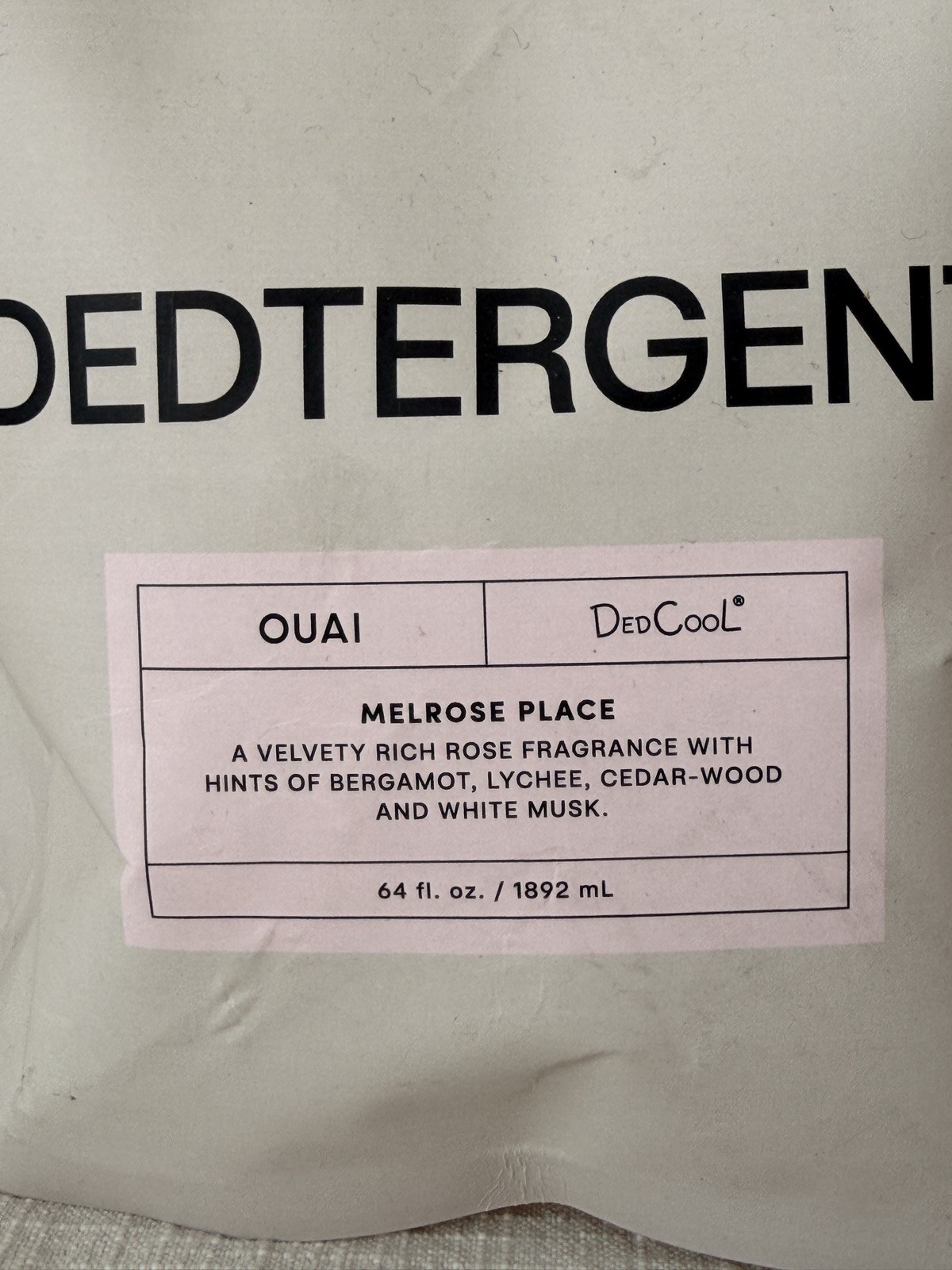 2 Pack DedCool X OUAI Vegan Laundry DEDtergent Non-Toxic Melrose Place 64oz