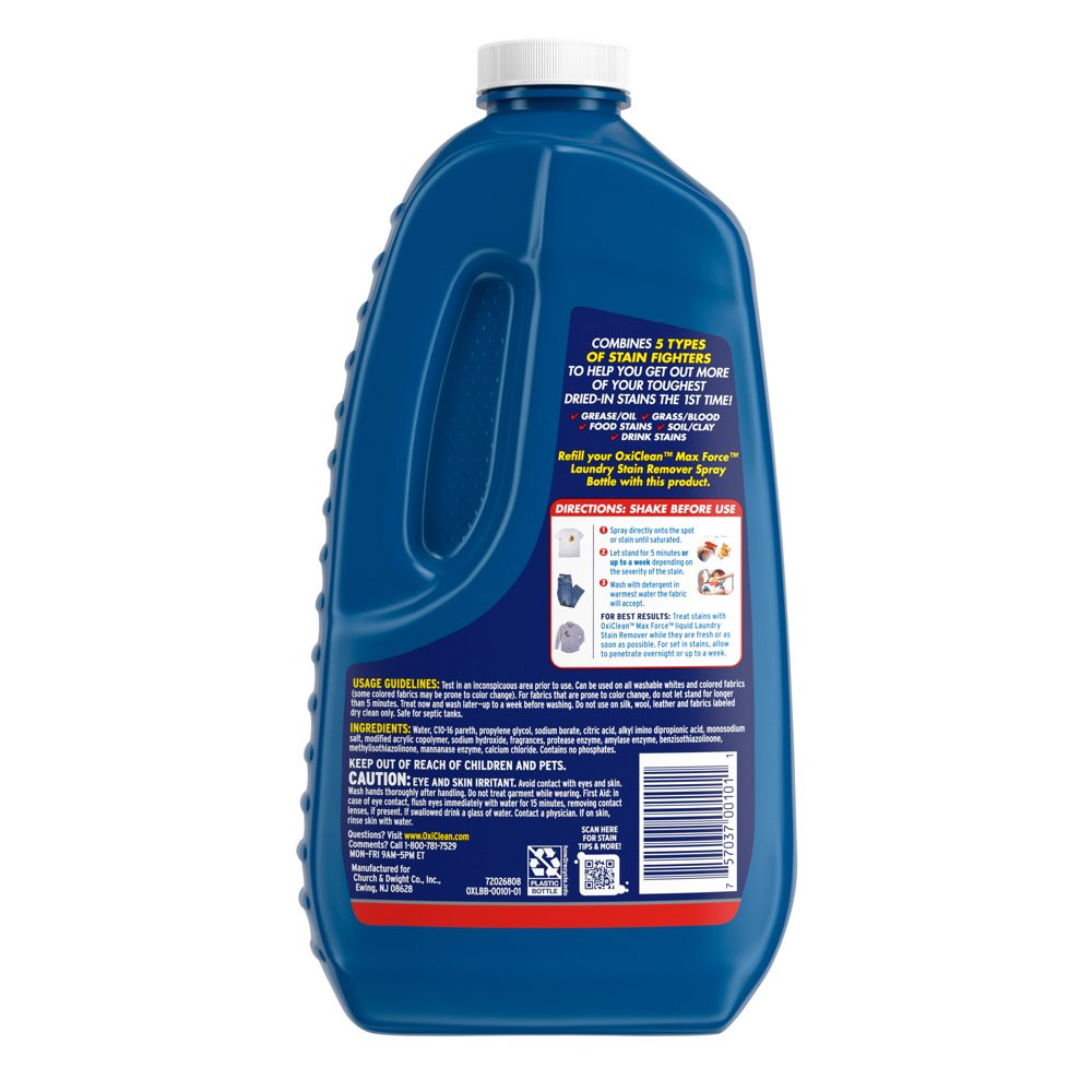 Max Force Laundry Stain Remover Spray Refill, 48 Fl Oz
