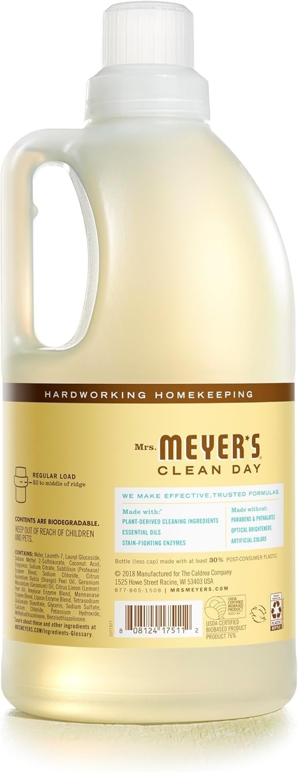 Mrs. Meyer’s Clean Day Baby Laundry Detergent Liquid, 64oz, Pack of 2 – Gentl…