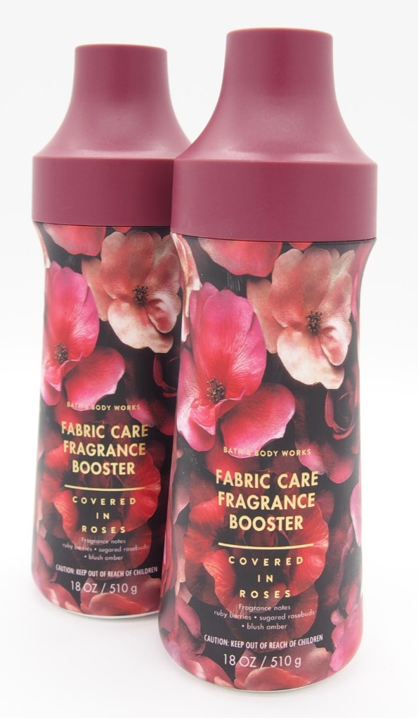 2x Bath Body Works COVERED IN ROSES Fabric Care Fragrance Booster Lot New 18oz