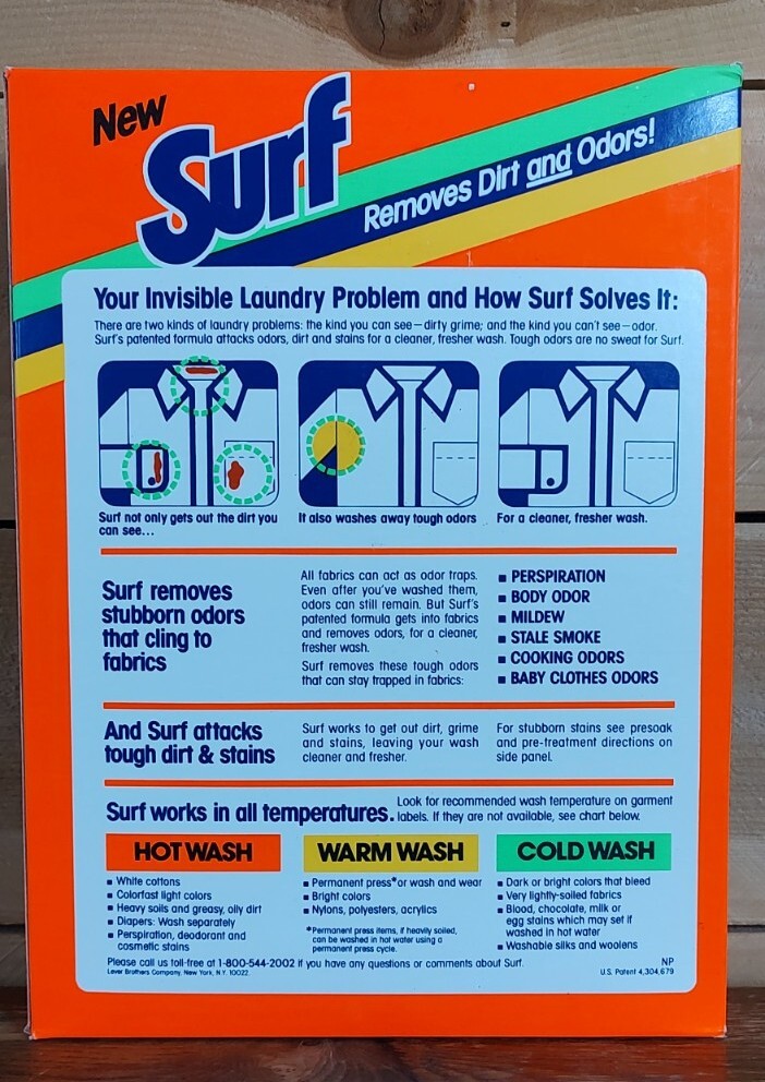 SURF Laundry Detergent Powder Soap Giant Size 42oz Sealed Vintage 1990’s