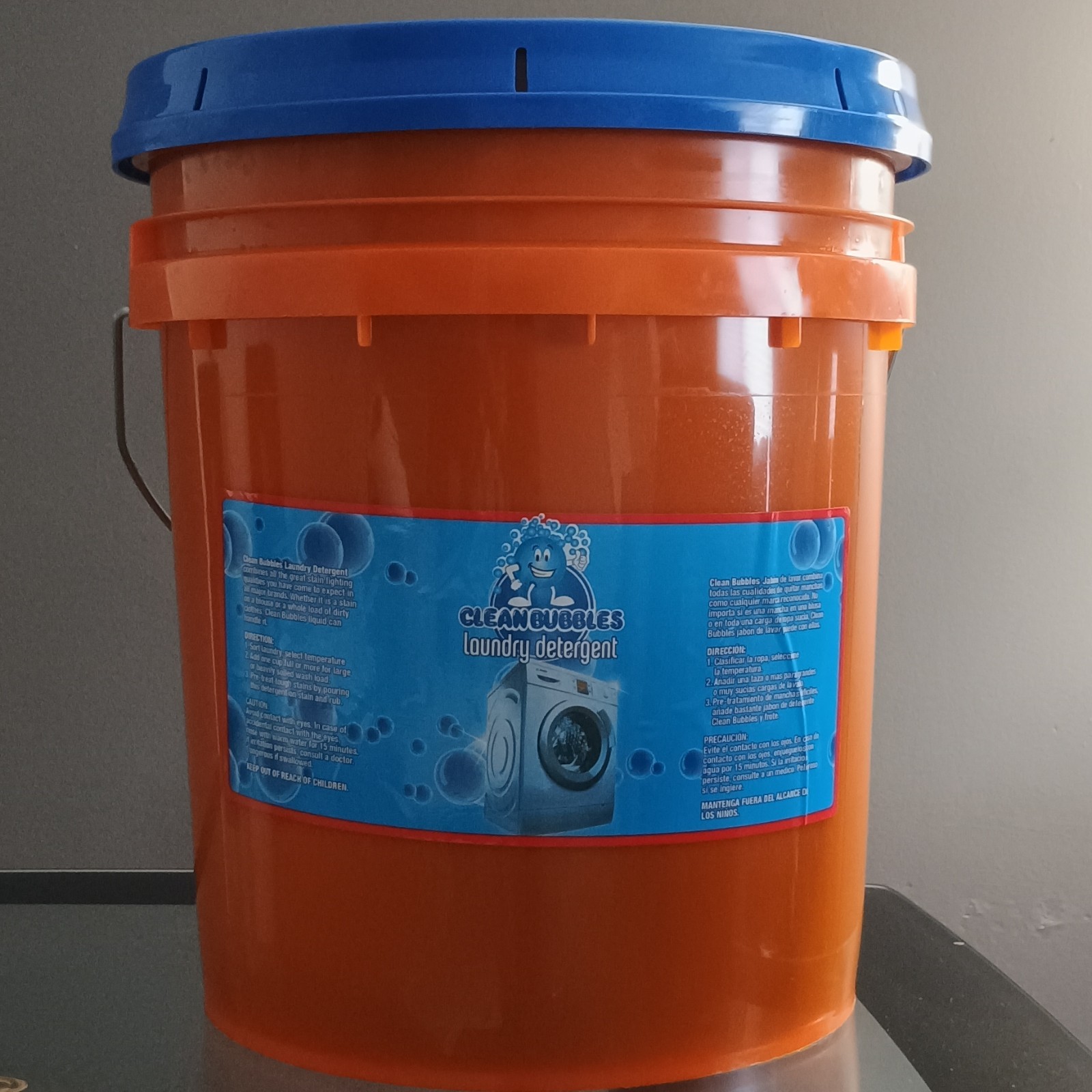 Clean Bubbles Laundry Detergent Liquid Original Scent Orange Bucket with Handle