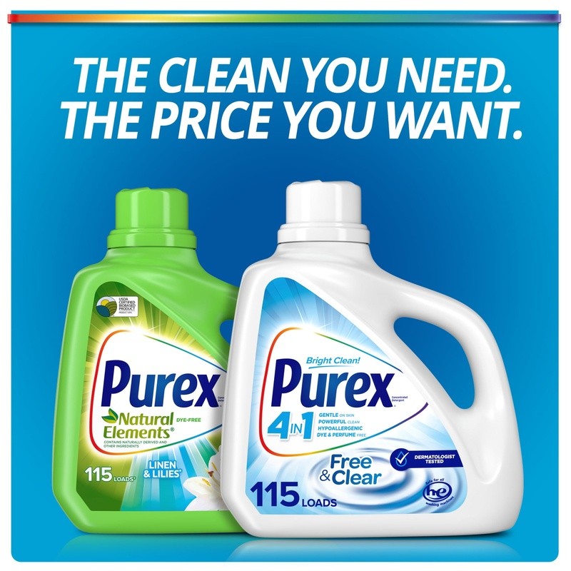 Clear Liquid Laundry Detergent 150 Fl Oz 115 Loads Brightening Gentle Color Safe