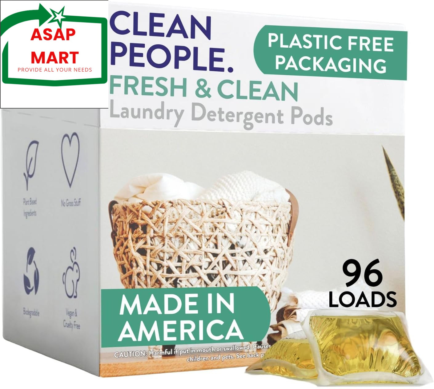 The Clean People Laundry Detergent Pods – Hypoallergenic Laundry Pods – Ultra