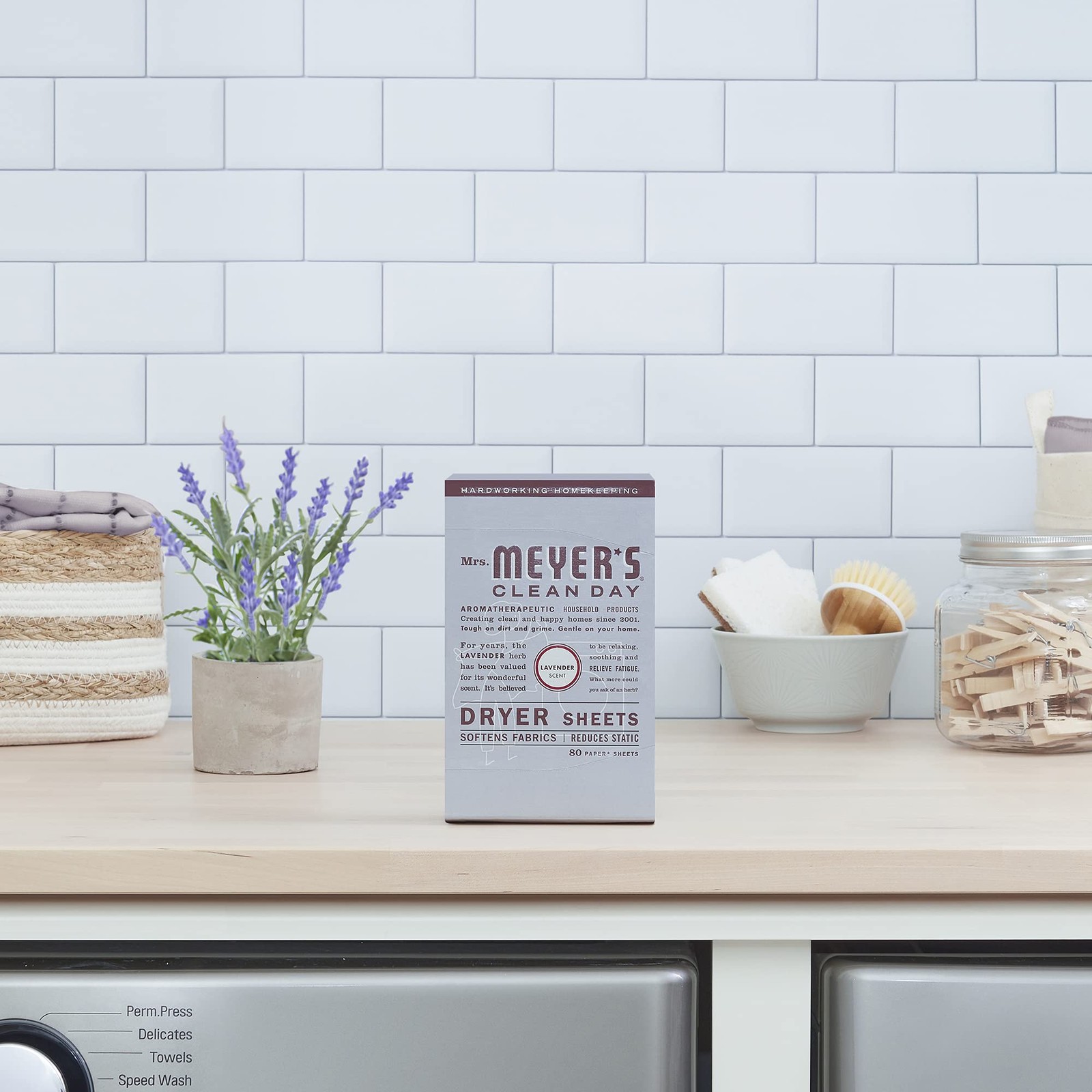 MRS. MEYER’S CLEAN DAY Dryer Sheets, Lavender, 80 ct