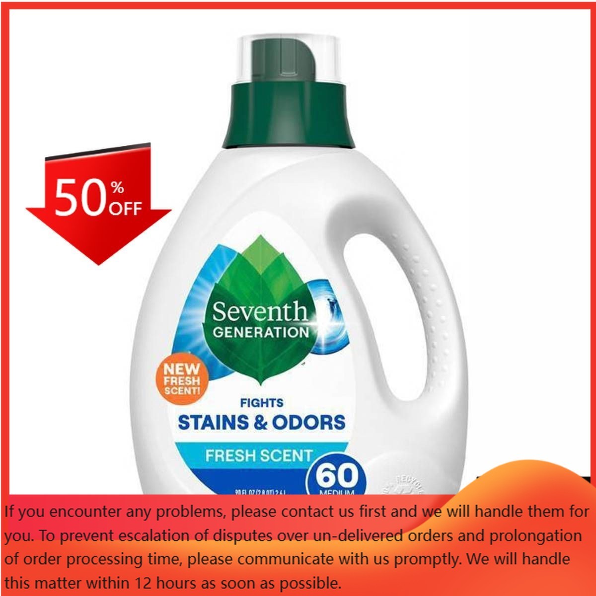 Seventh Generation Liquid Laundry Detergent 60 Loads – Fresh Scent – 90oz