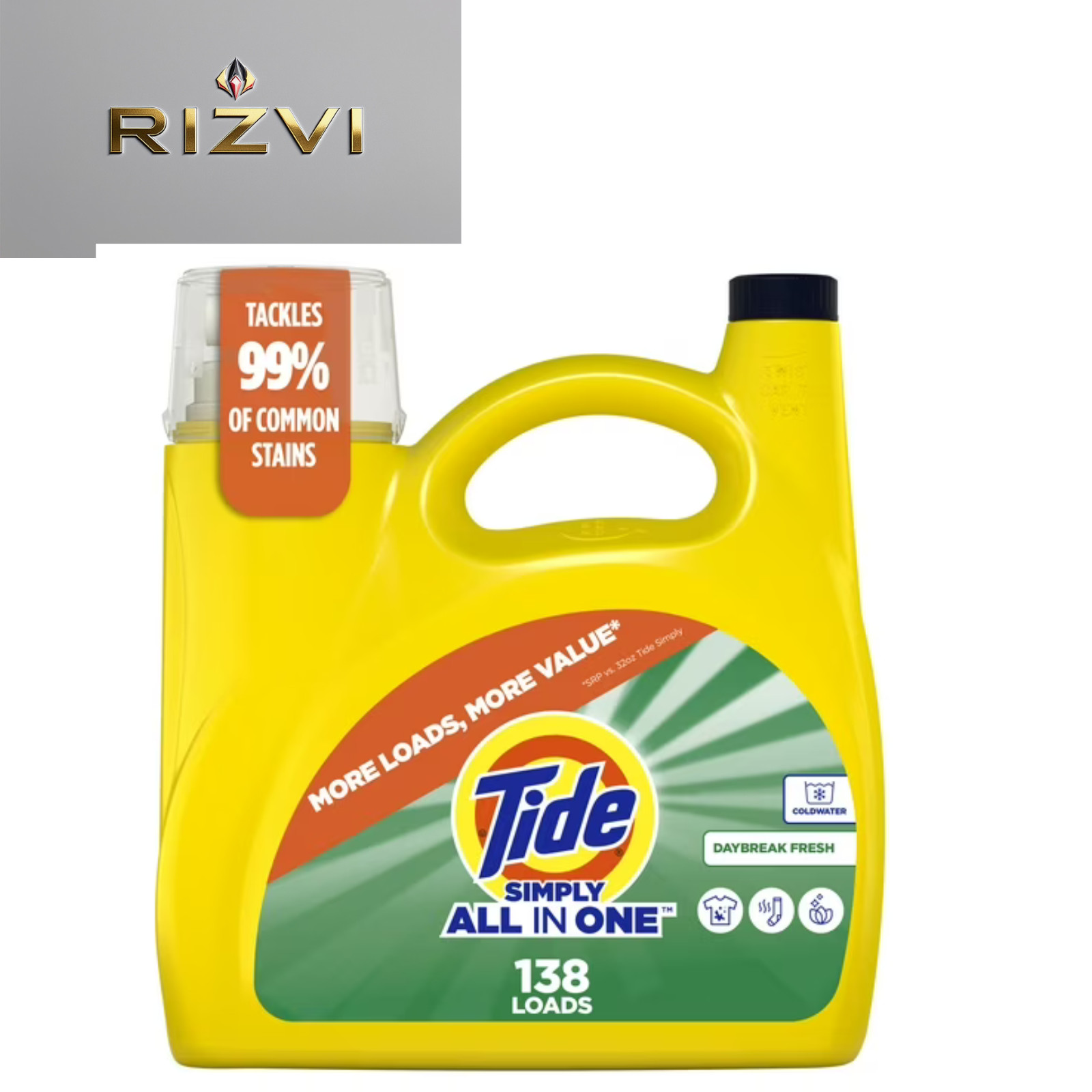 Tide Simply All-in-One Liquid Laundry Detergent, Daybreak Fre, 182 oz, 138 Loads