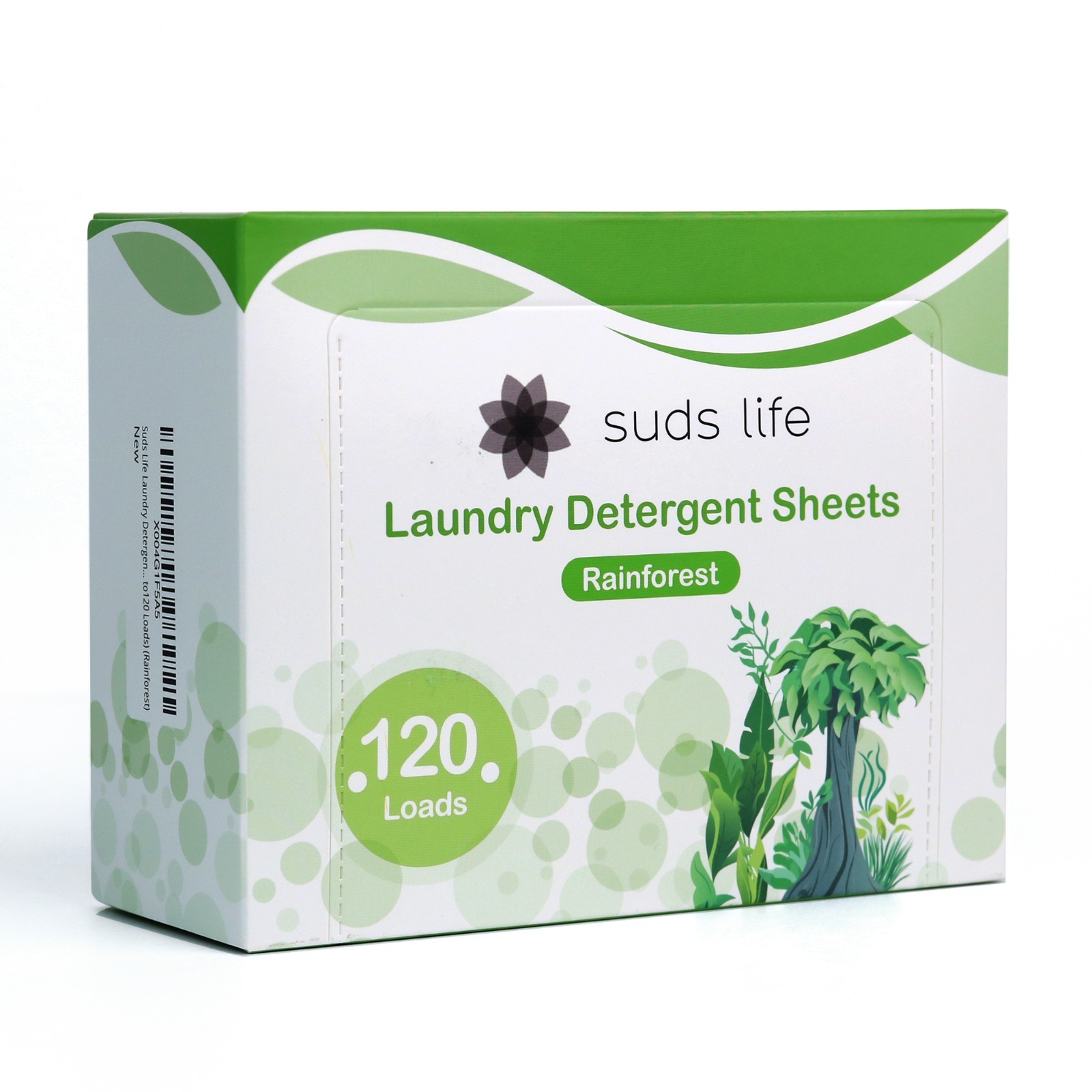 Suds Life Portable Laundry Detergent 60 Sheets (Up to120 Loads) (Rainforest)