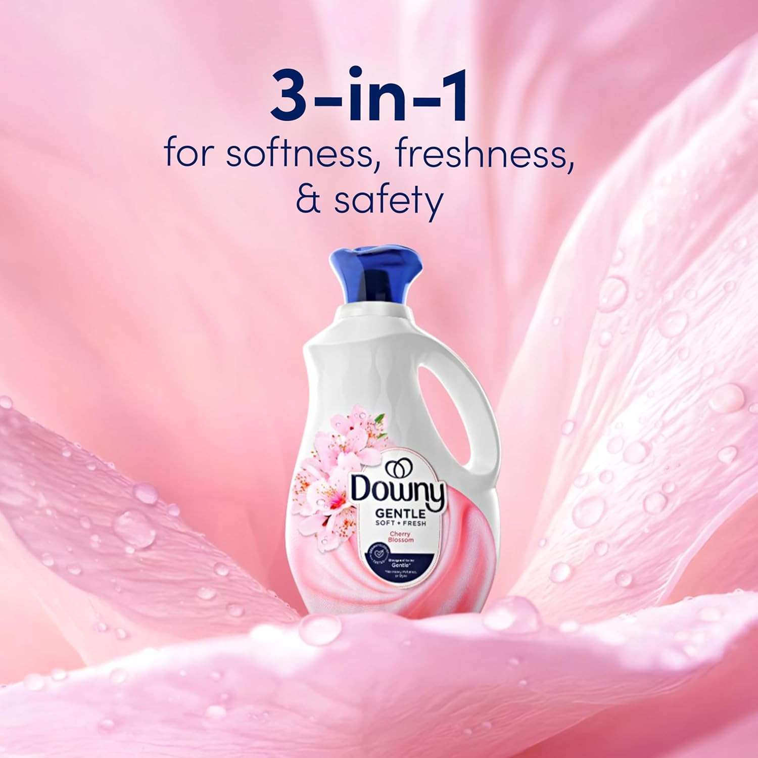Downy Gentle Soft + Fresh Fabric Softener Liquid, Cherry Blossom Scent, 56 FL OZ