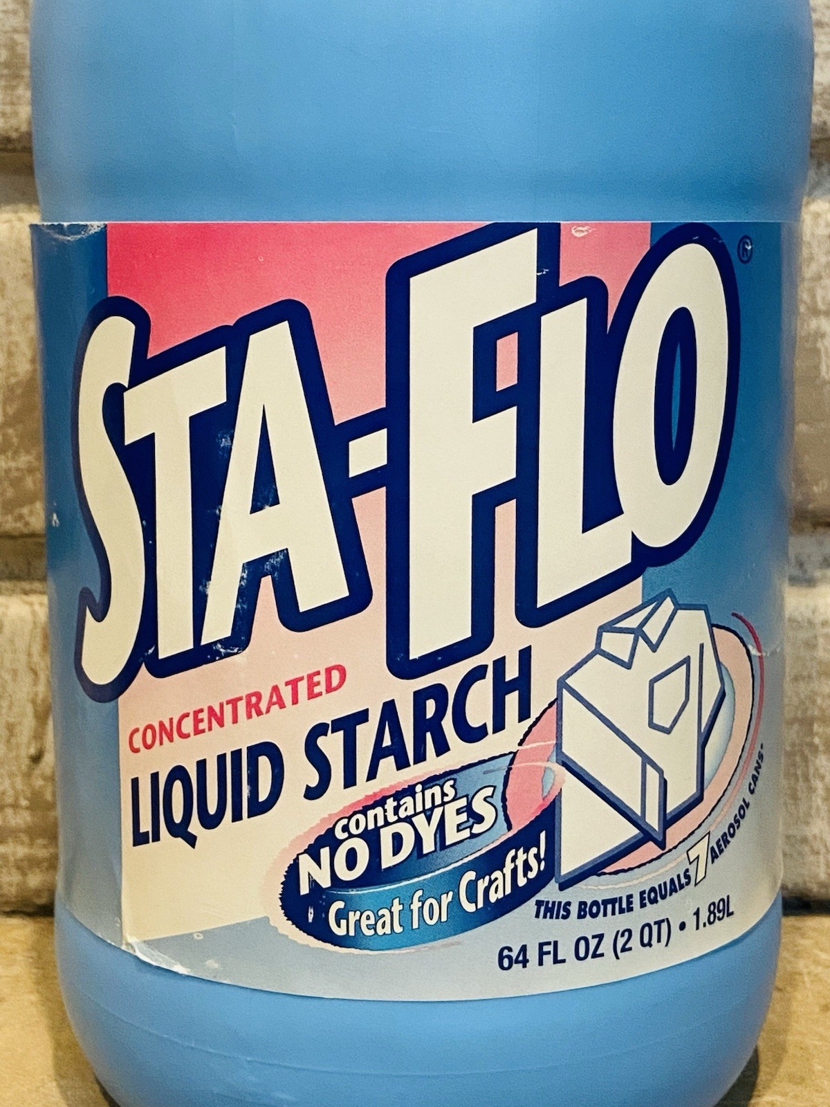 Sta Flo Liquid Starch Concentrated 64 oz Crafts Quilting Laundry Slime Purex