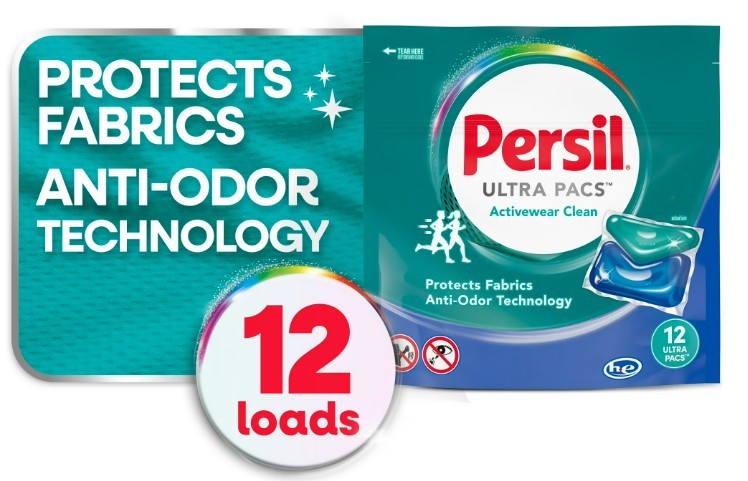 Persil Activewear Clean Laundry Detergent Ultra Pacs, Original, 8.04 oz, 12 Ct