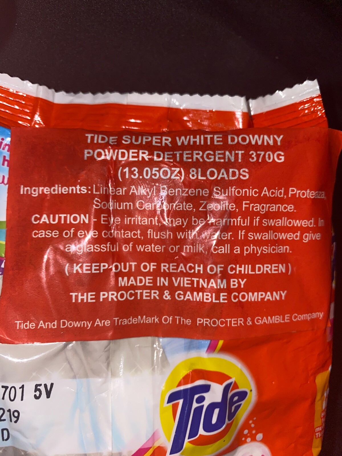 Tide Powder with Downy Laundry Detergent Powder, 350g (Pack of 4)