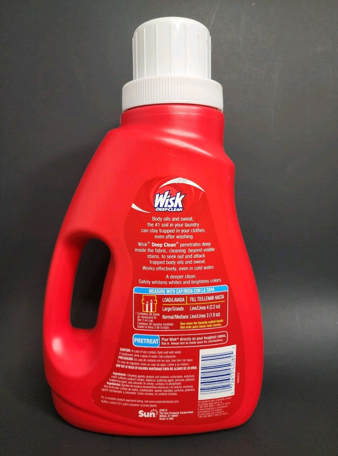 (1) Wisk Deep Clean Plus OXI (he) Laundry Detergent ~Micro-Cleaners 26 Lds /50oz