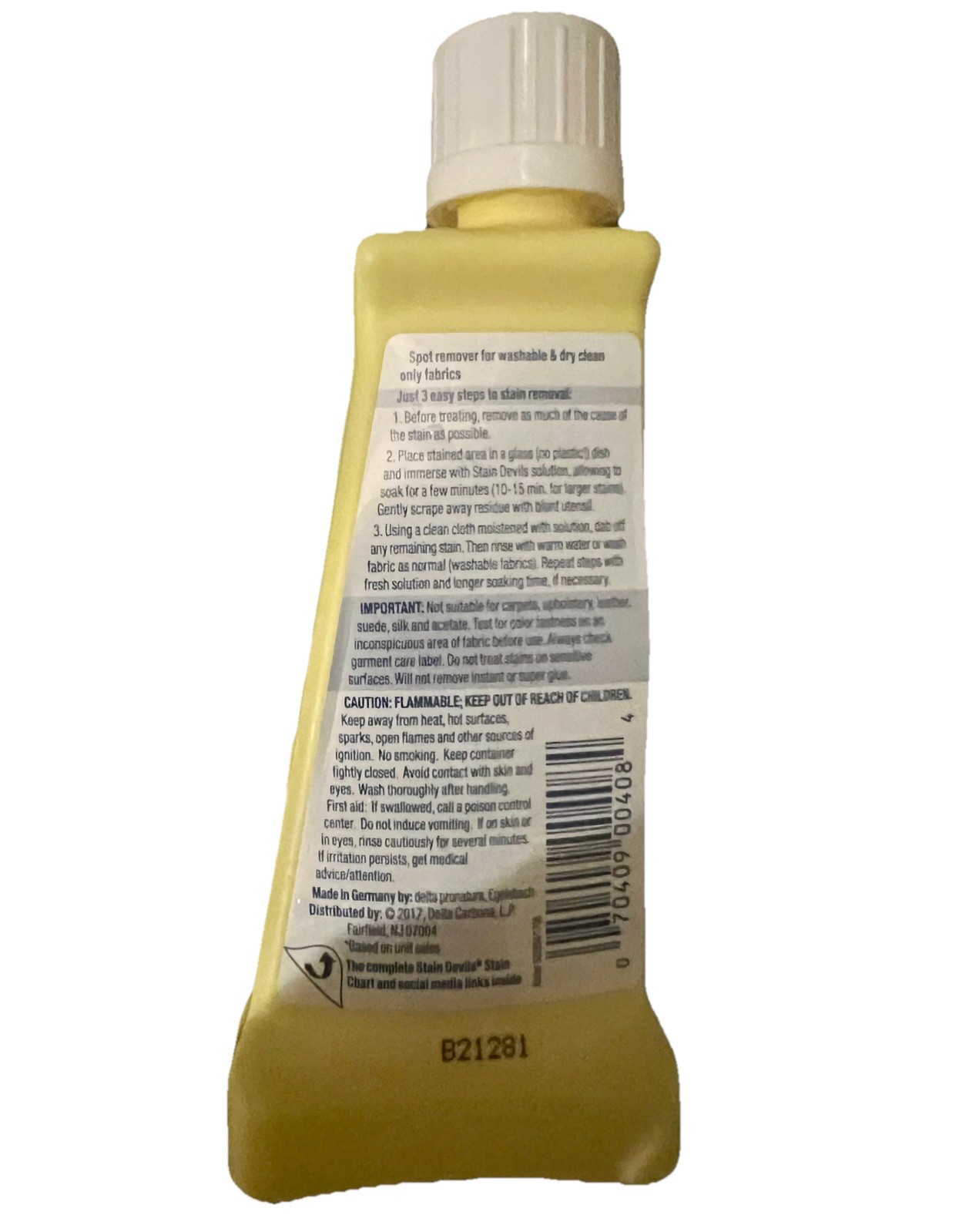 Carbona Stain Devils Nail Polish, Glue & Gum Stain Remover 1.7 Oz Formula #1 NEW
