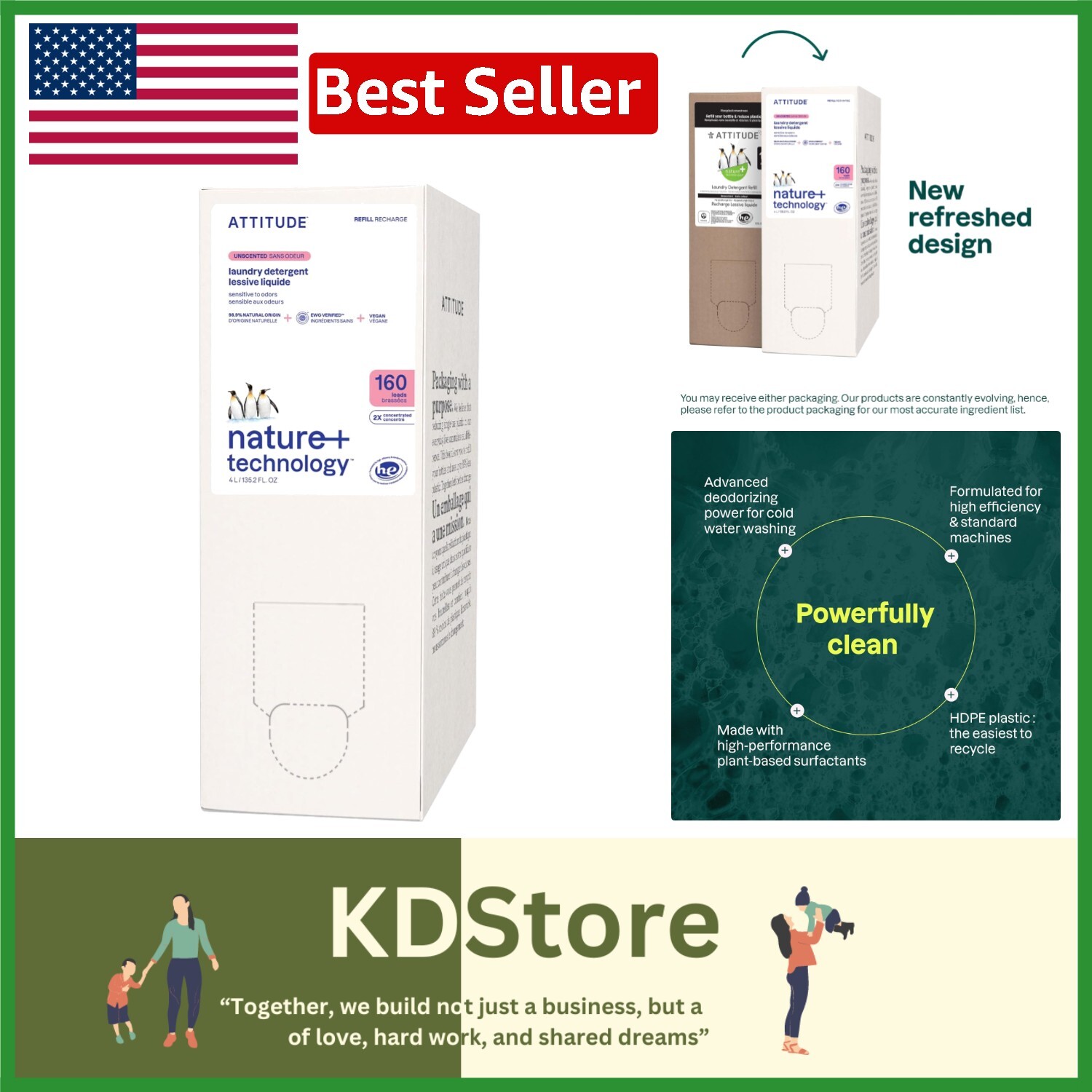 160 Load Plant-Based Laundry Detergent, EWG Approved – Sensitive Skin Safe