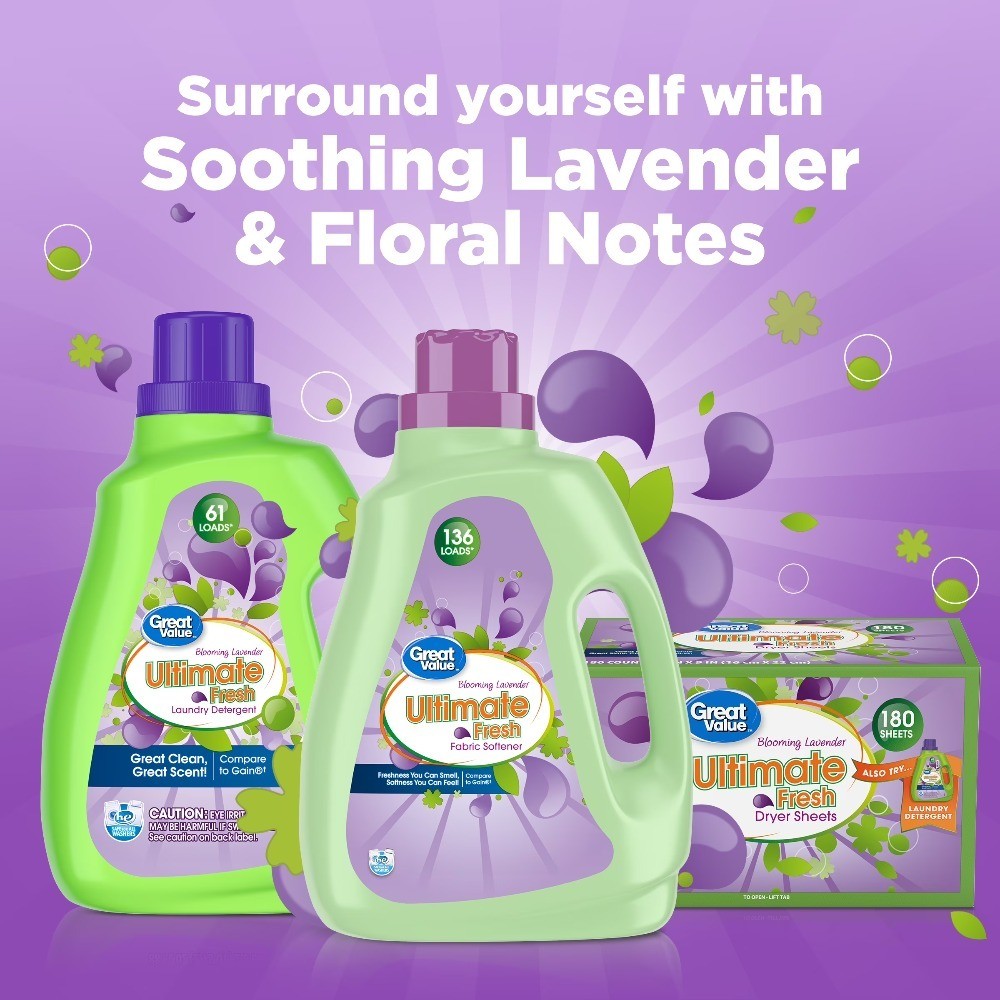 Ultra Fresh Fabric Softener Blooming Lavender Scent 100 Fluid Ounces 136 Loads