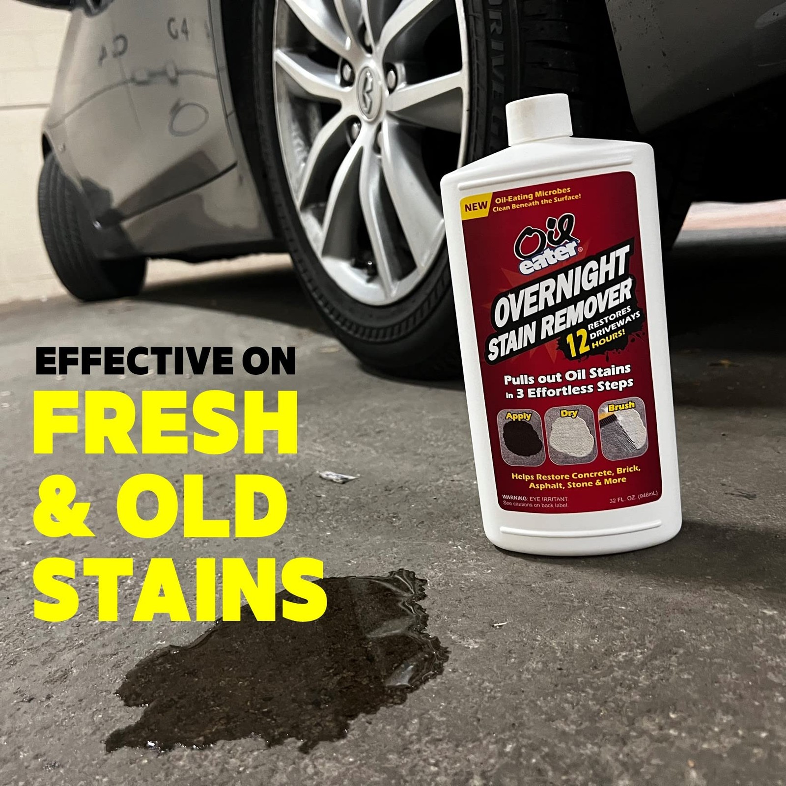 Overnight Stain Remover for Cleaning Oil Stains 32 Fl Oz (Pack of 1), White