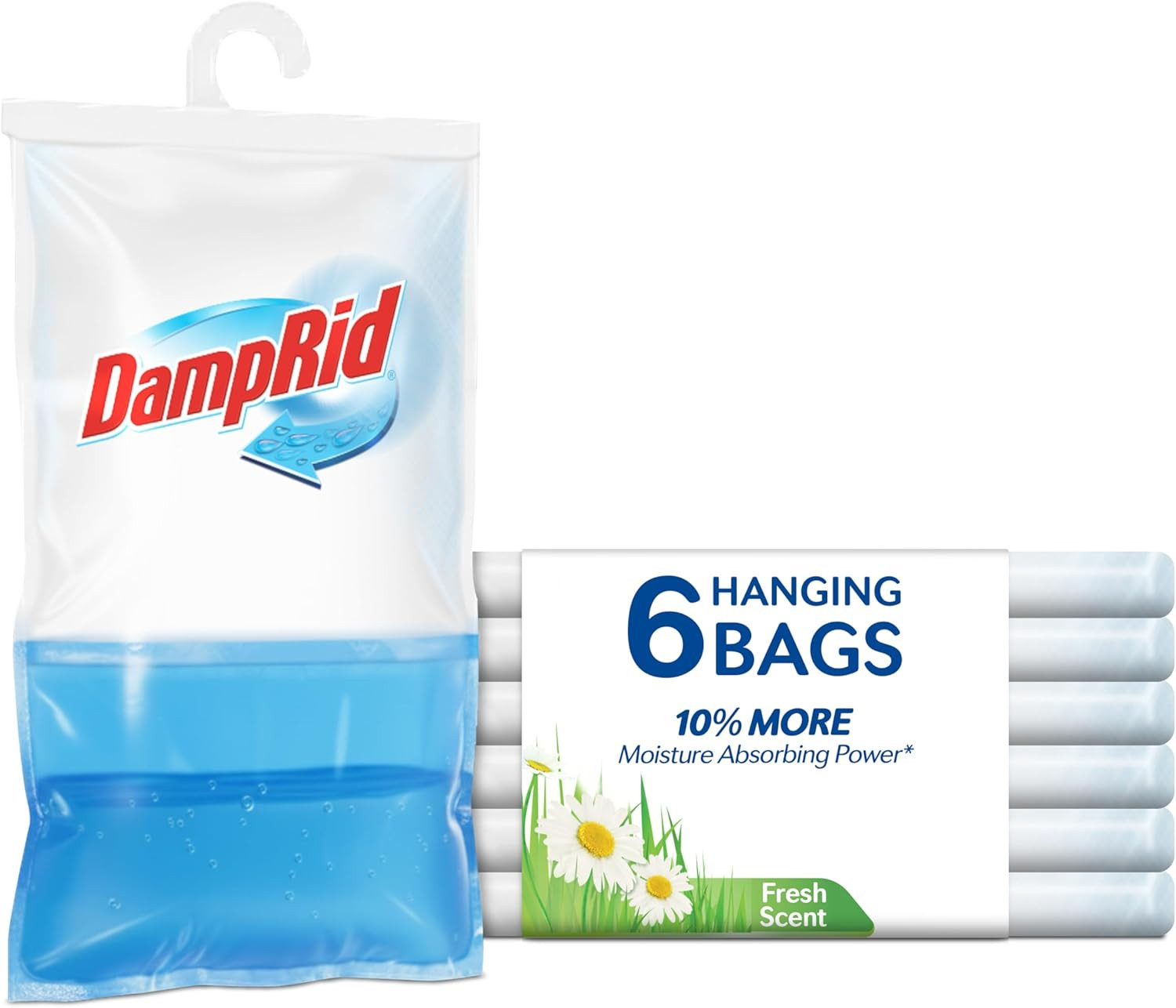 Fresh Scent Hanging Moisture Absorber, 15.4 Oz., 6 Pack – Eliminates Musty Odors