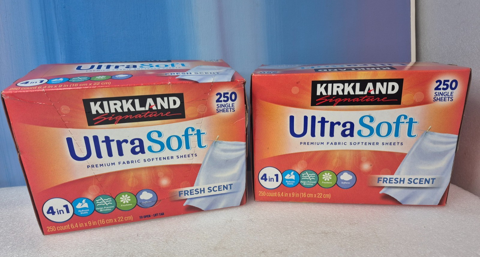 Kirkland Signature Ultra Soft Premium Fabric Softener 2/250 Sheets 500 Total