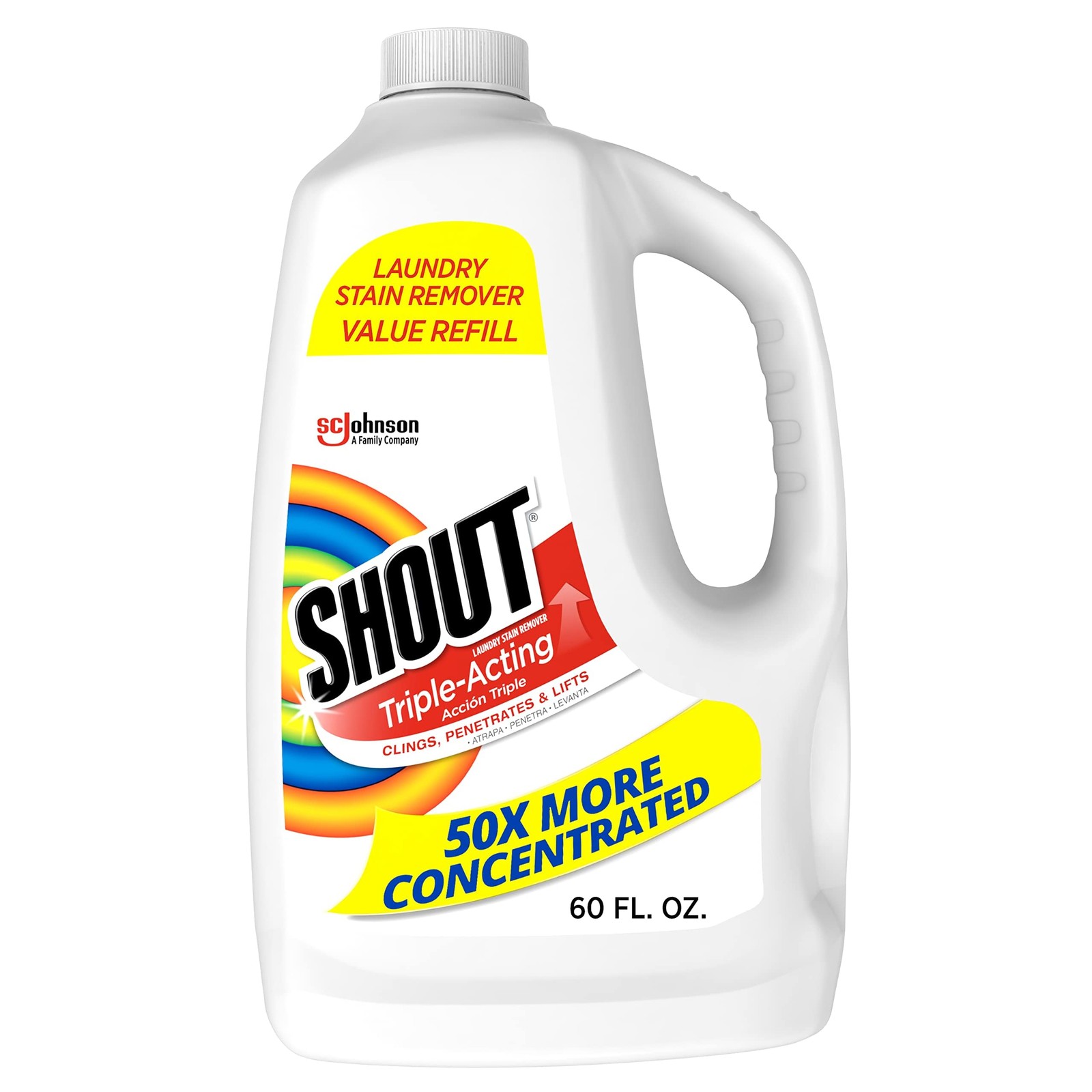 Shout Prewash Active Enzyme Stain Remover 60Oz Laundry Detergent Refill