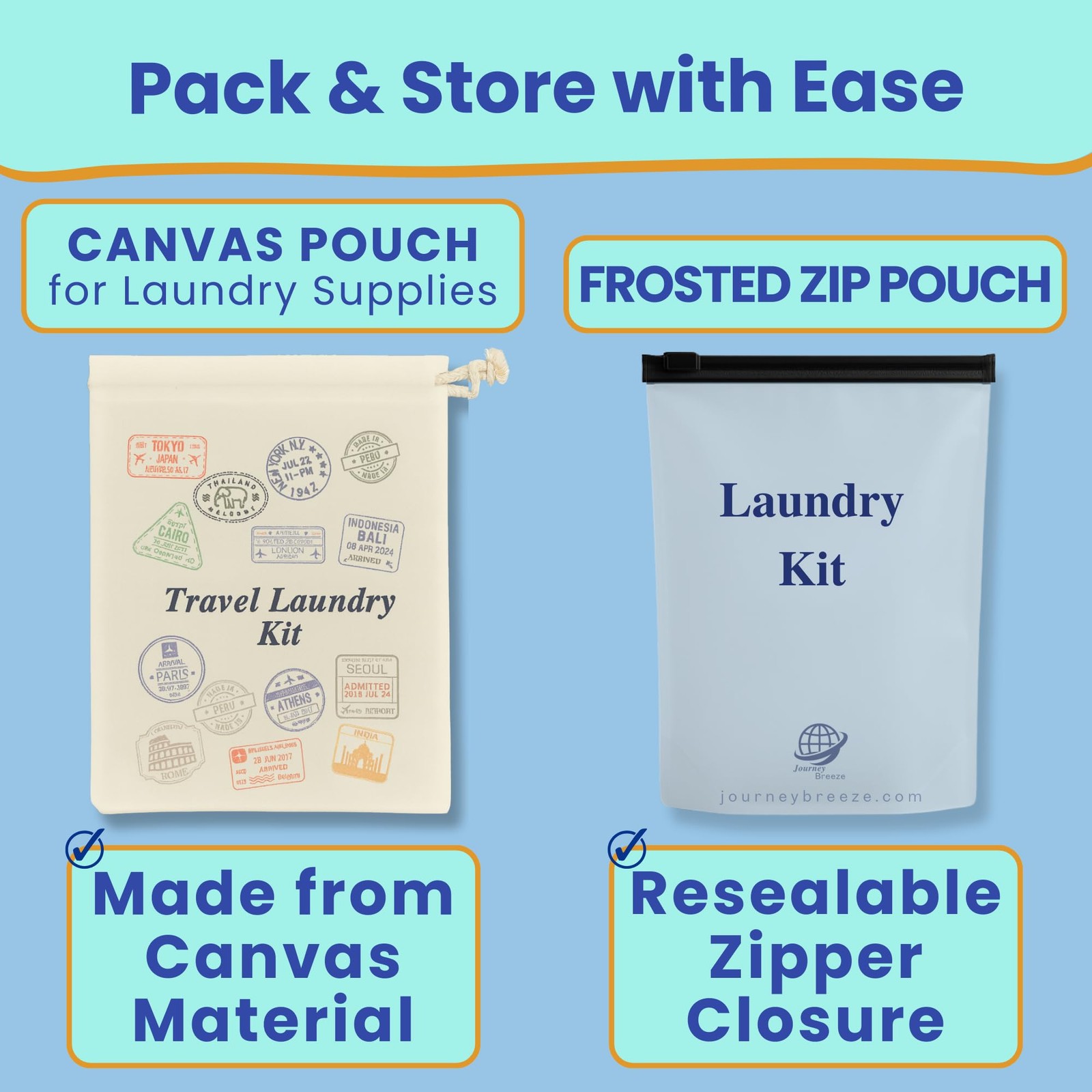 Travel Laundry Detergent Sheets Kit – 30-Count Laundry Detergent Sheets for S…
