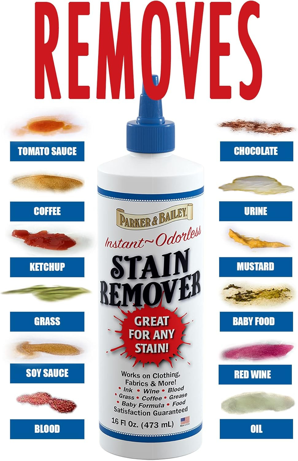 Parker and Bailey Stain Remover- Blood Stain Remover for Carpet, Clothes, Sheets
