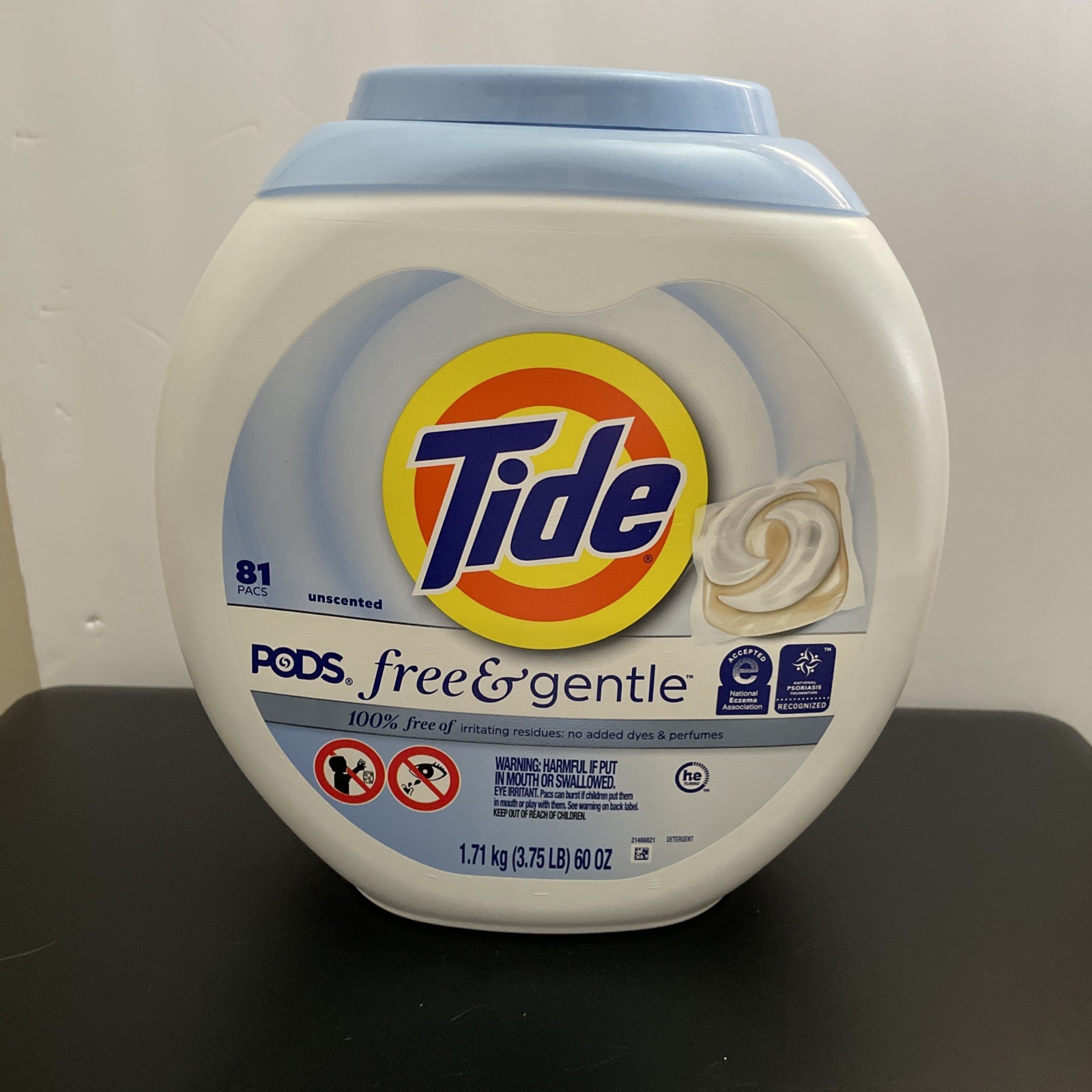 Tide PODS Free and Gentle Hypoallergenic Liquid Laundry Detergent Pacs 81 CT