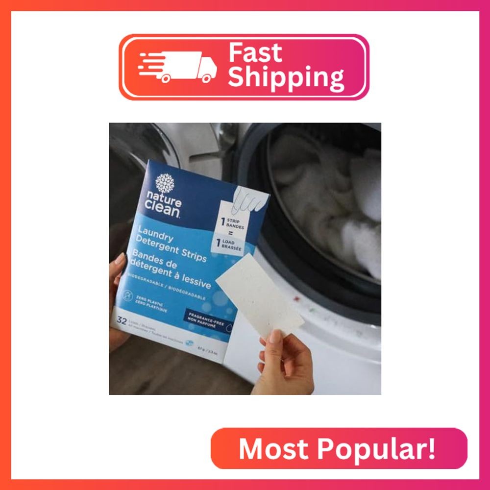 Nature Clean Non-Toxic Plastic-Free Packaging Natural Laundry Detergent Sheets U