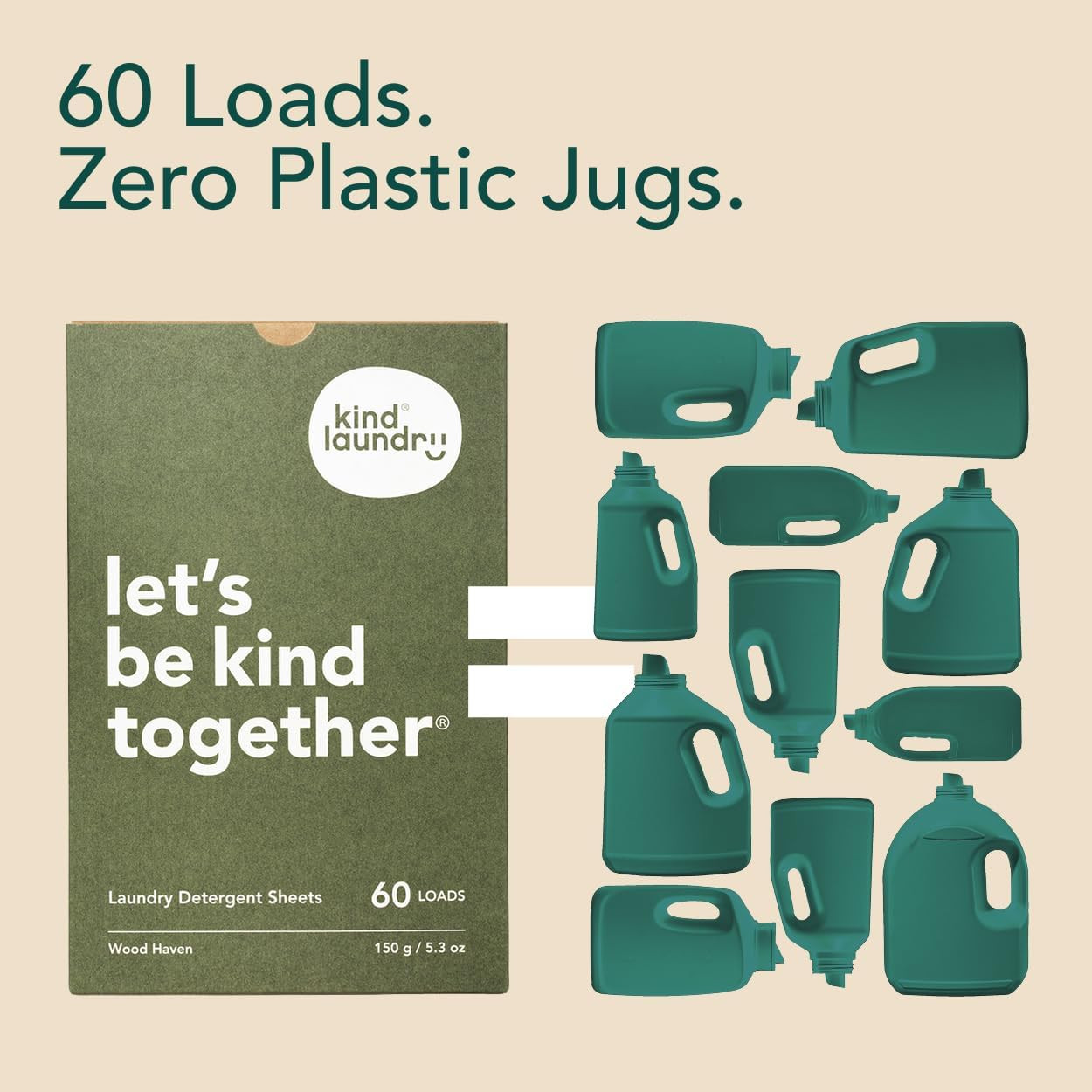 Kind Laundry Detergent Sheets – 60 Loads Fragrance Free, EWG Verified, No Residu