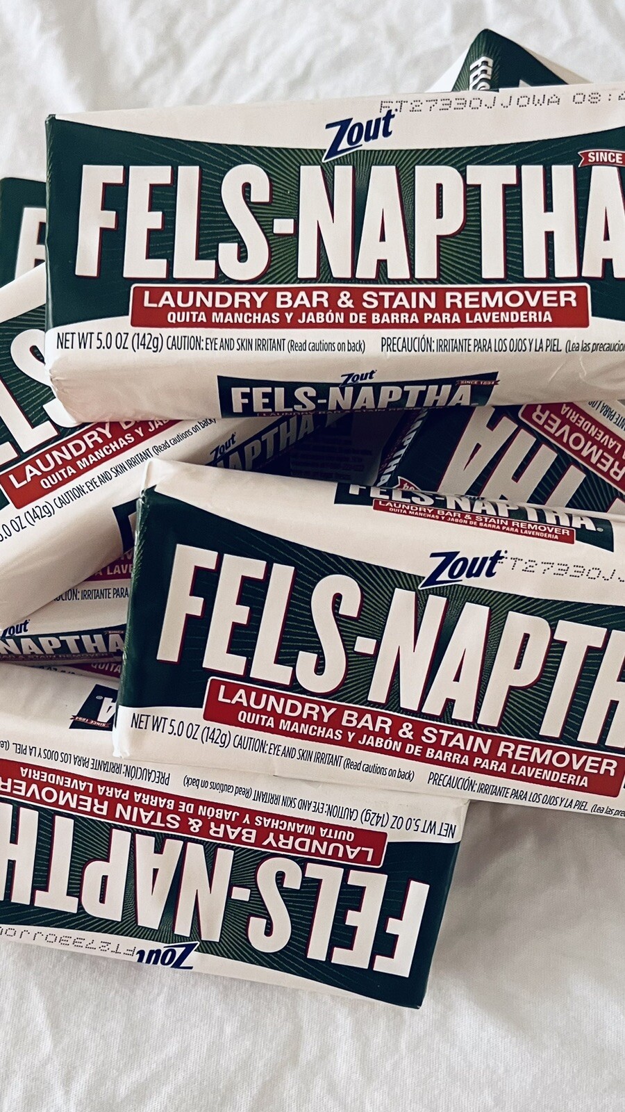 Zout ( 2 PACK ) Fels-Naptha Laundry Bar & Stain Remover & Pre-treater, 5oz