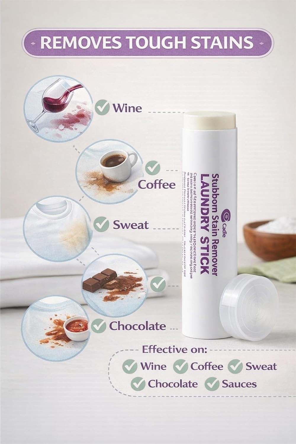 Travel-Friendly Stain Remover Stick – Quick & Easy Spot Treatment – 3 Pack