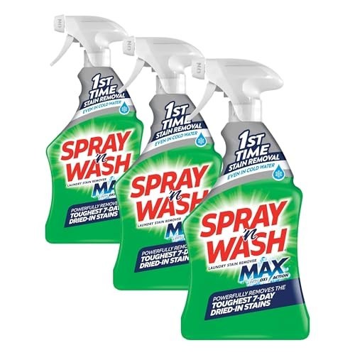 Stain Remover Spray 48 Fl Oz Unscented Laundry Pre-Treat Tough Dried In Stains