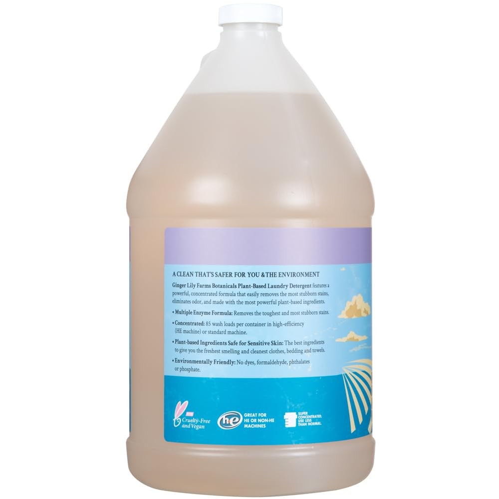 Liquid Laundry Detergent Lavender Concentrated Formula HE Compatible 85 Loads