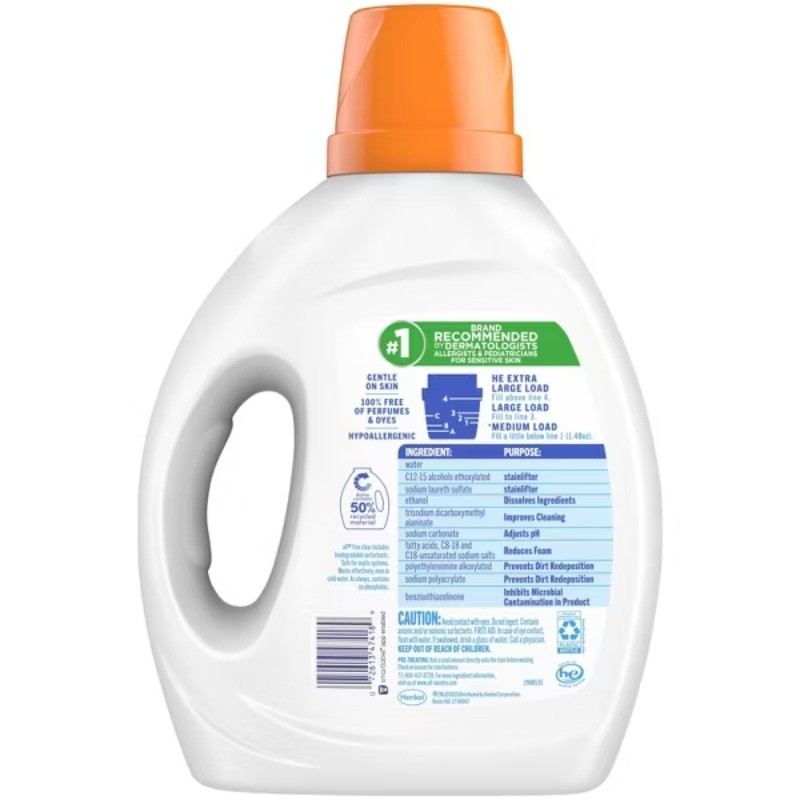 Unscented Free Clear Advanced Oxi HE Liquid, 49 Loads – 73fl oz