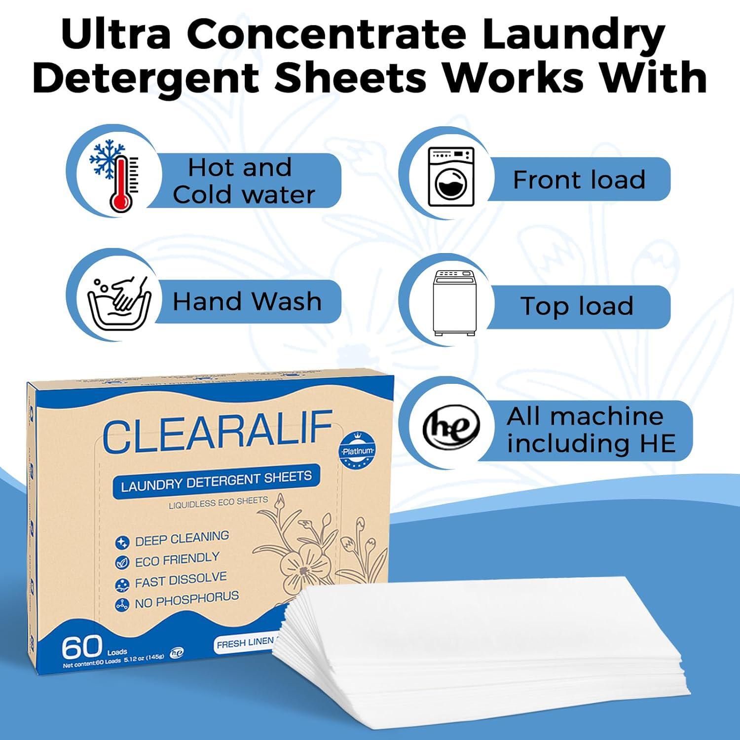 Laundry Detergent Sheets, Up to 180 Loads Fresh Linen, liquidless, Eco-Friendly