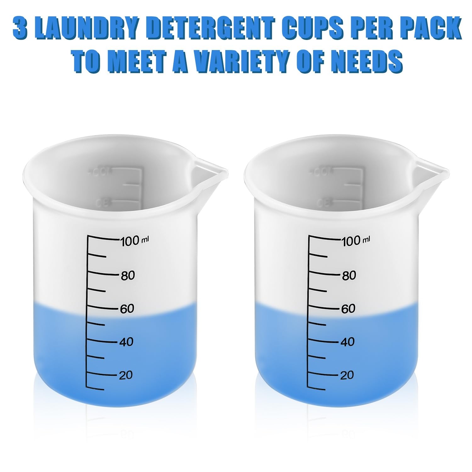 Silicone Laundry Detergent Cup with Scale Marks 3pcs Measuring Cup Set