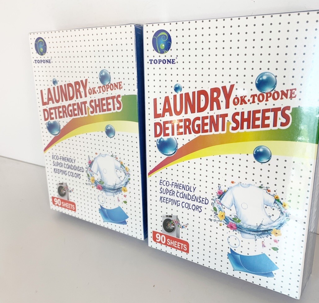 Laundry Detergent Sheets Ultra Concentrated Laundry Strips 90 Sheets Set of 2