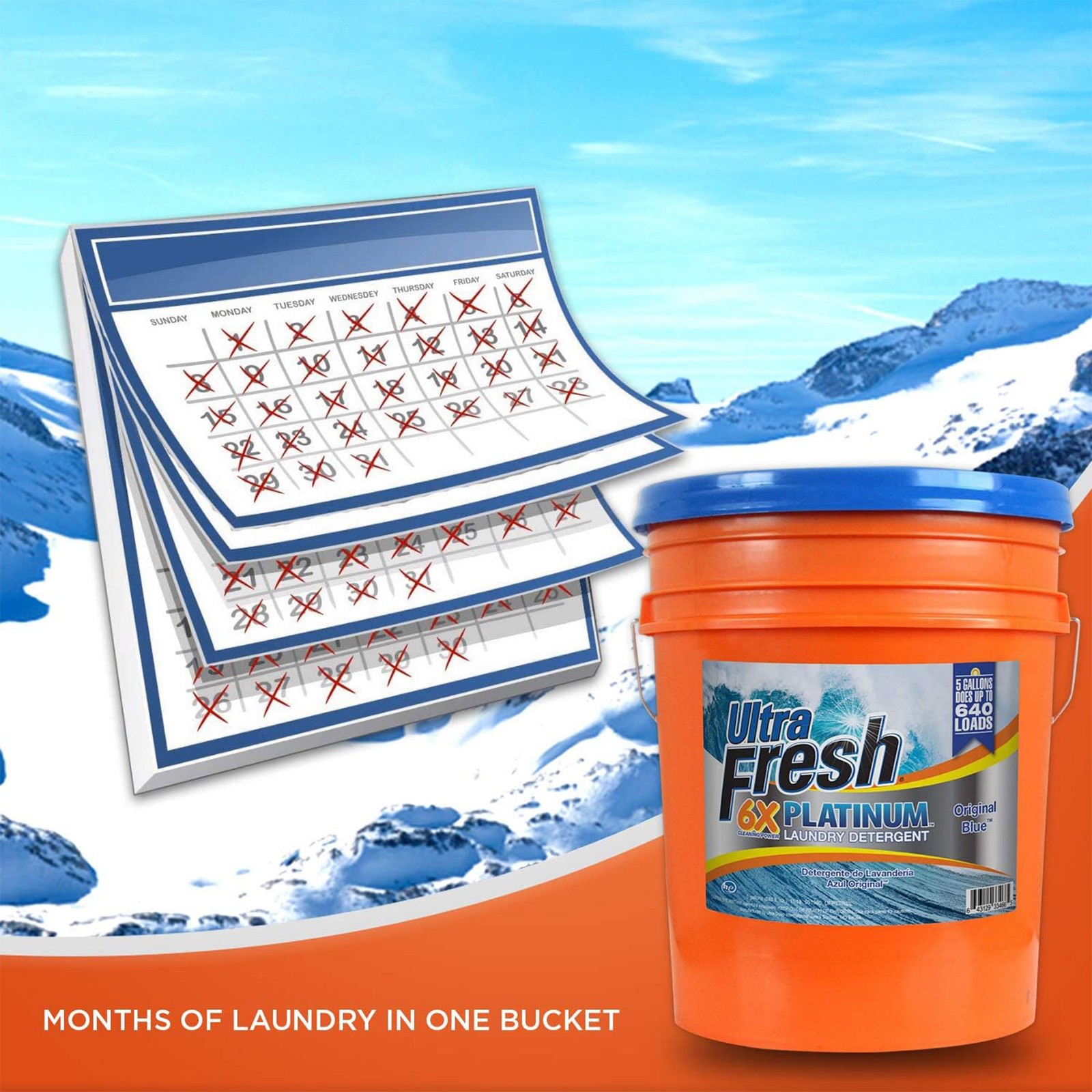 Ultra Fresh 6X Platinum 5 Gal Laundry Detergent & Platinum 6X Laundry Sheets