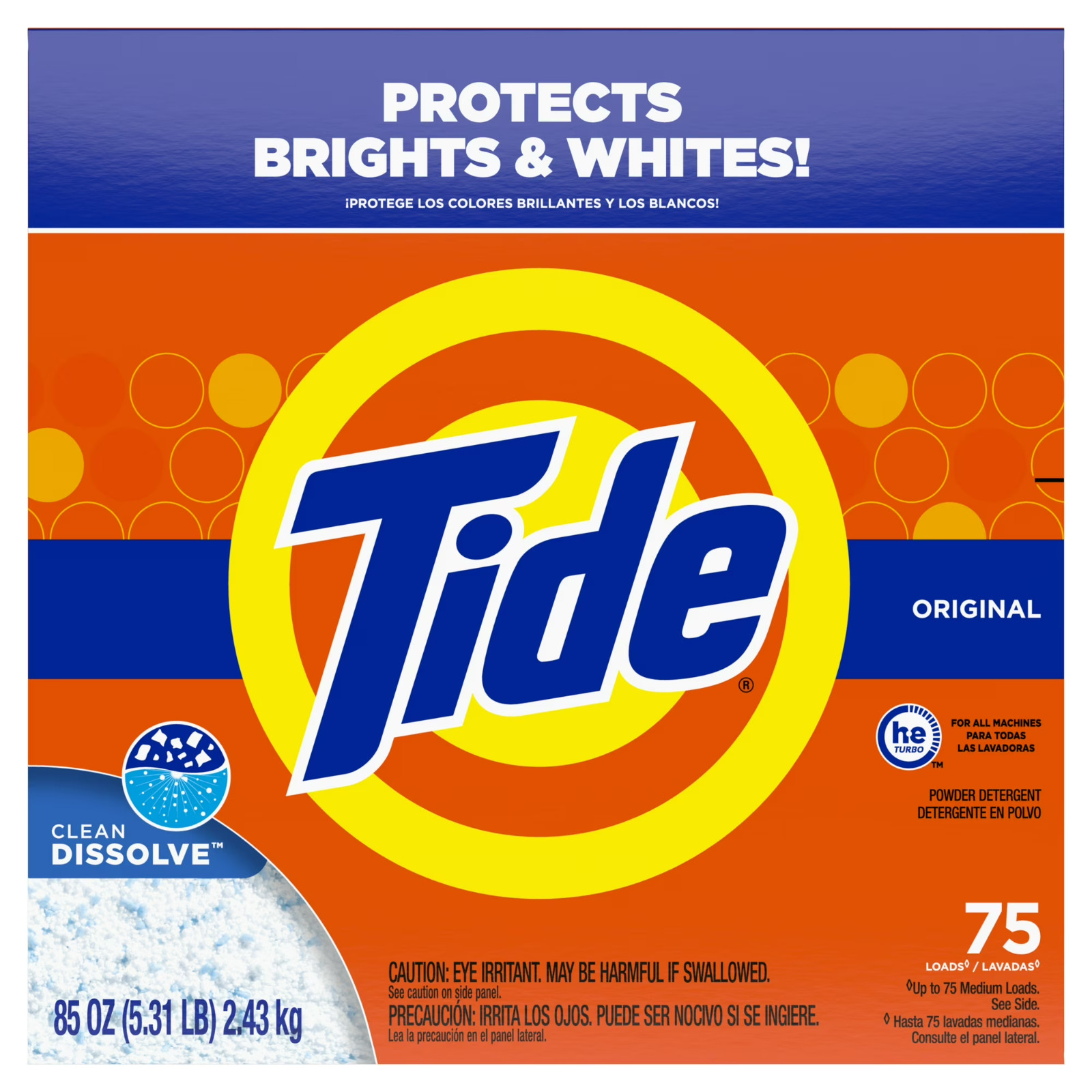 2 Pack Tide Powder Laundry Detergent Original Scent 85 oz 75 Loads Bundle