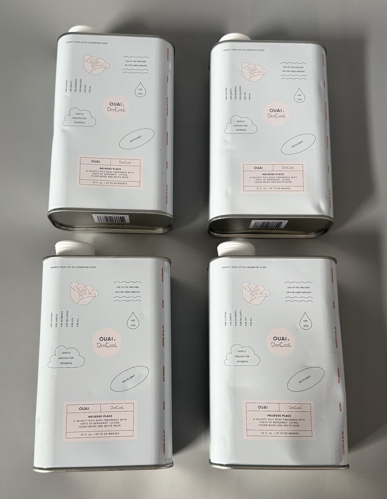 Lot of 4 Ouai DedCool Melrose Place 32oz Detergent — New Sealed — 128oz Total