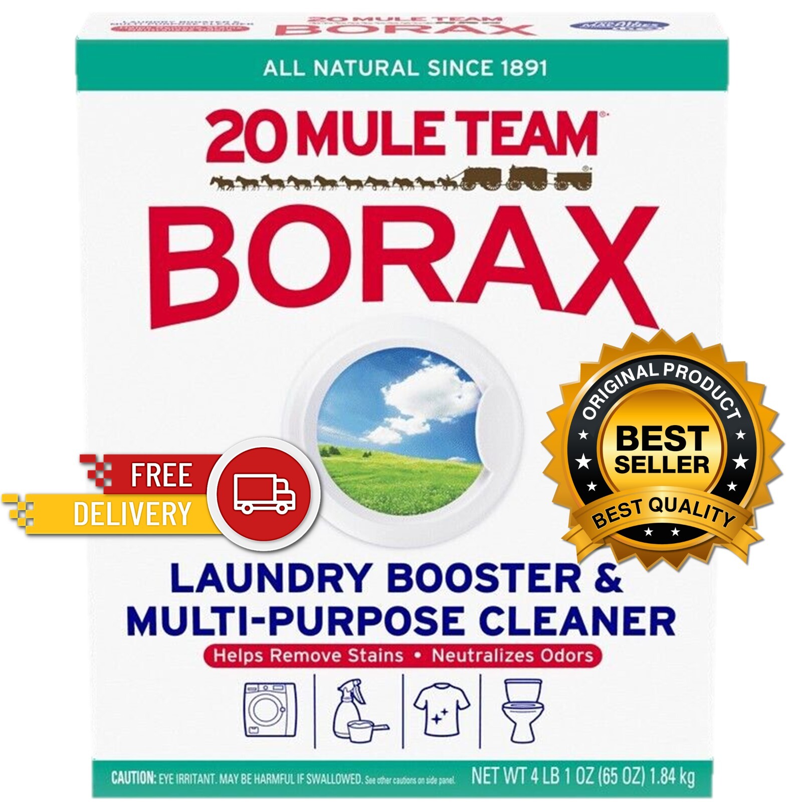 20 Mule Team Detergent Booster – 65oz Pack 4