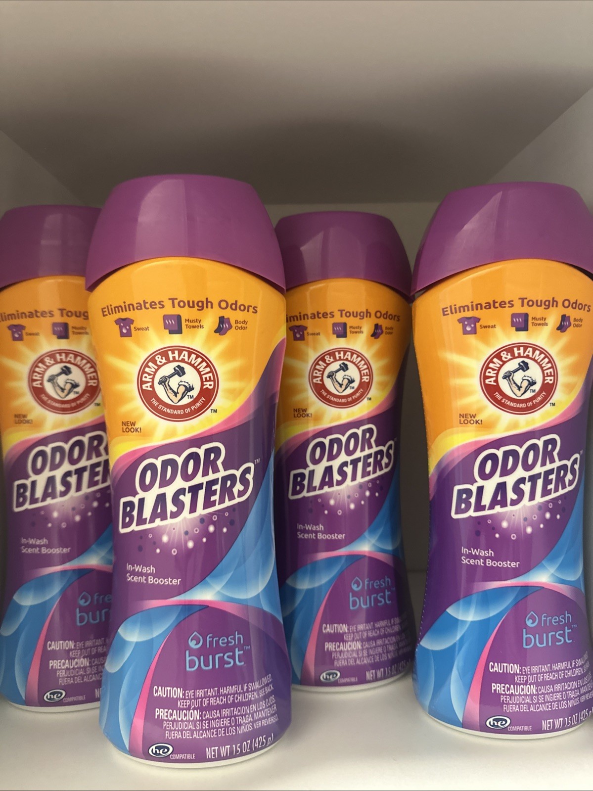 Arm & Hammer Odor Blasters Fresh Burst In-Wash Scent Booster, 15-oz (x4)