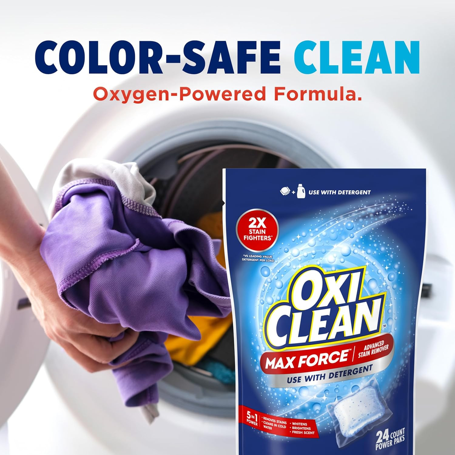 Max Force Advanced Stain Remover Power Paks, Color-Safe, Bleach-Free Kids and Ba