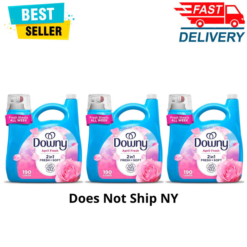 Downy Liquid Fabric Softener, April Fresh Scent, 140 fl oz, 190 Loads, 3 Pack