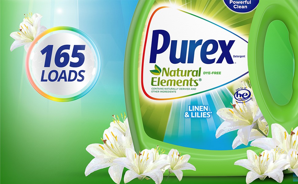 Natural Elements Fresh Lilies & Linen Liquid Detergent, 82.5 oz, 165 Loads,