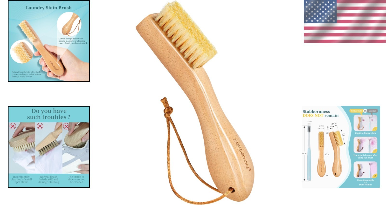 Compact Laundry Stain Brush with Ergonomic Handle – Perfect for Delicates