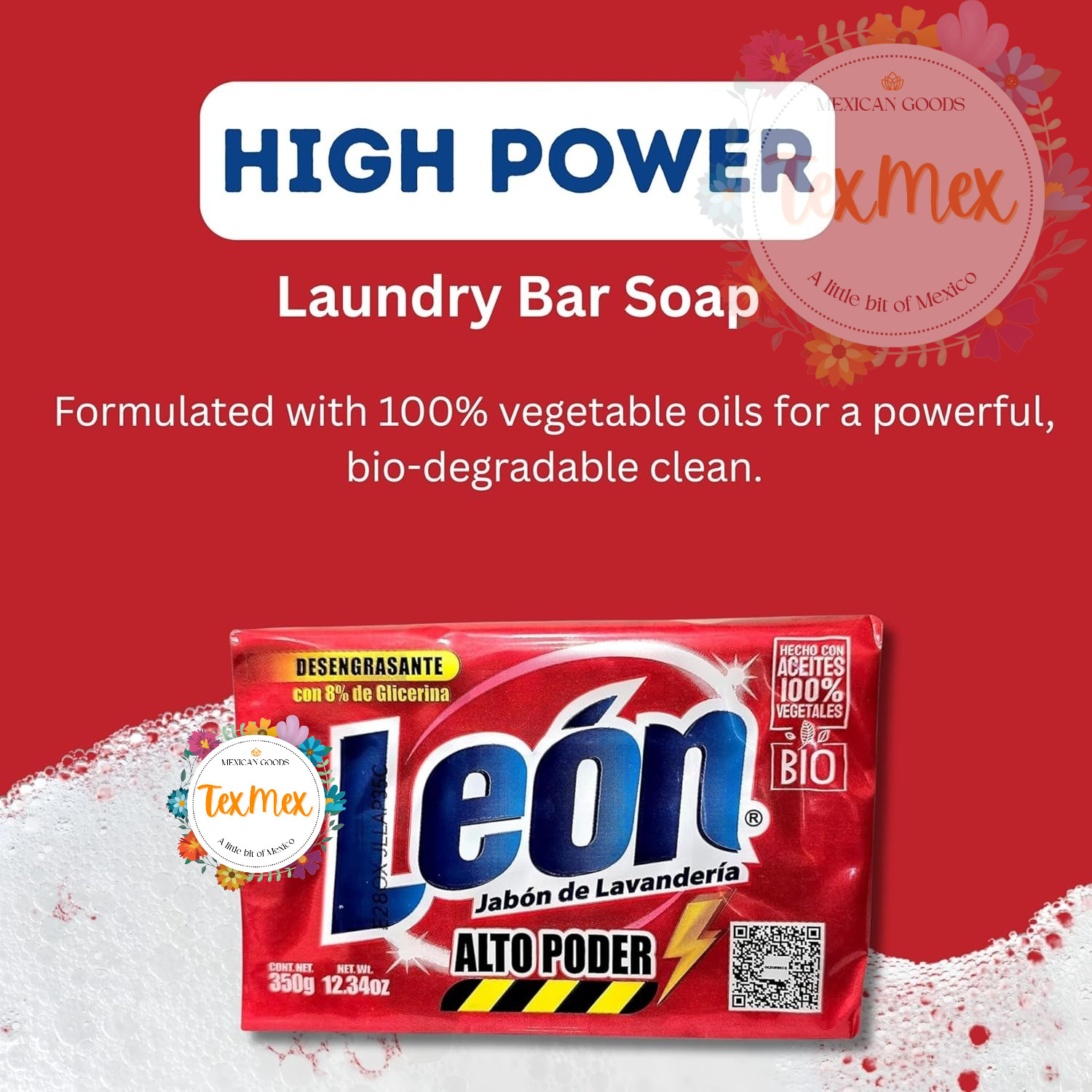LEON Laundry Bar Soap 350g | Power Cleaning Detergent Bar, Tough Stain Remover