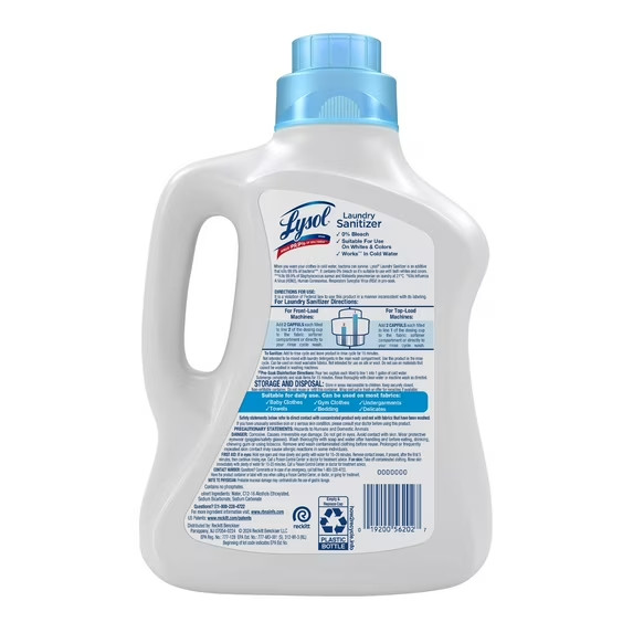 Lysol Laundry Sanitizer Additive Sanitizing Liquid for Clothes and Linens, Unsce