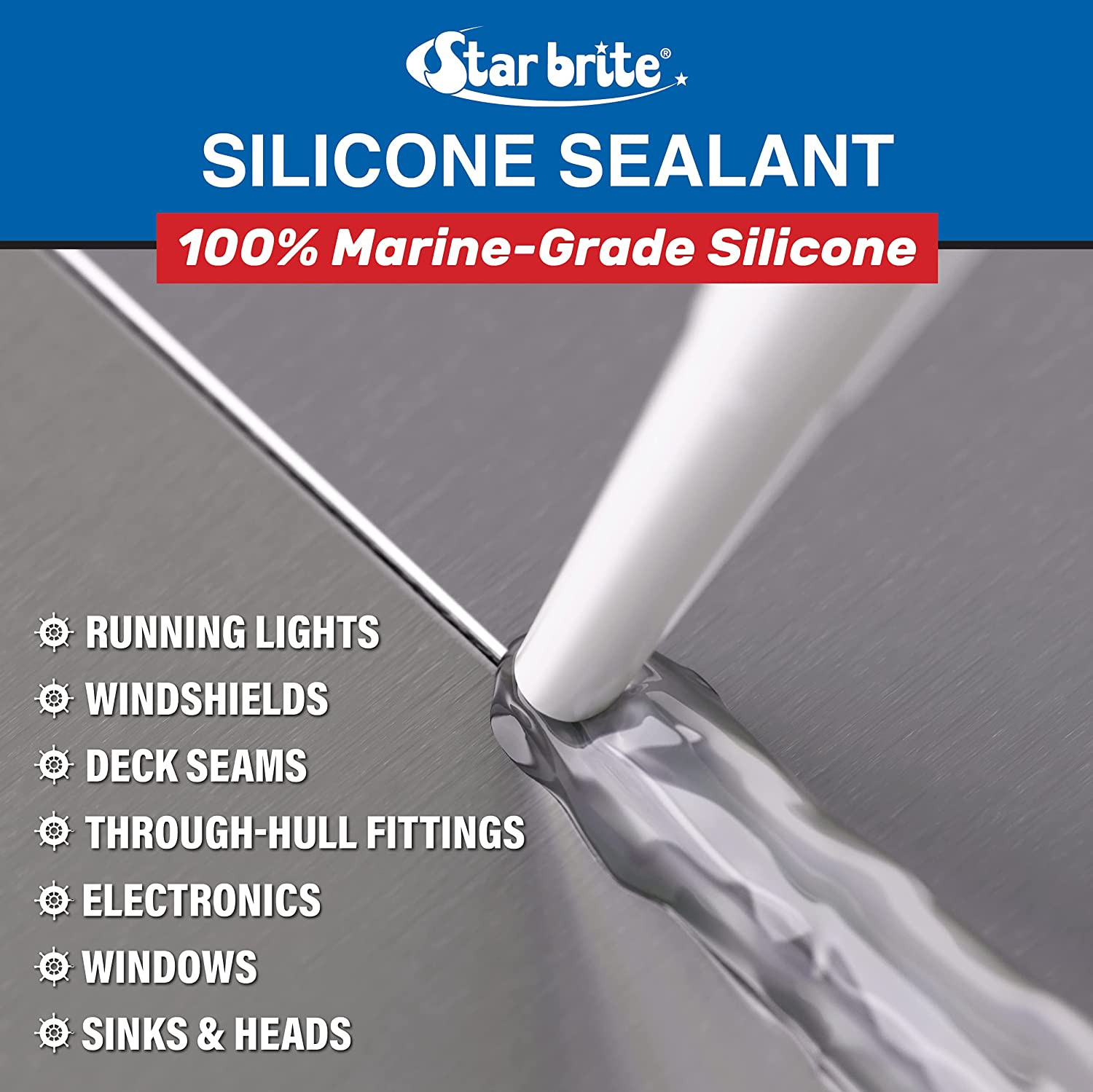 Marine Silicone Sealant – Waterproof, Durable, UV Resistant, for Fiberglass, Met